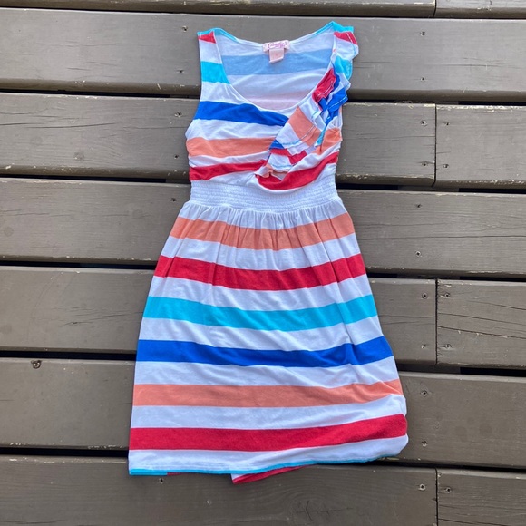 Girls 10 - Beaded Ruffle Summer Dress - Picture 1 of 4